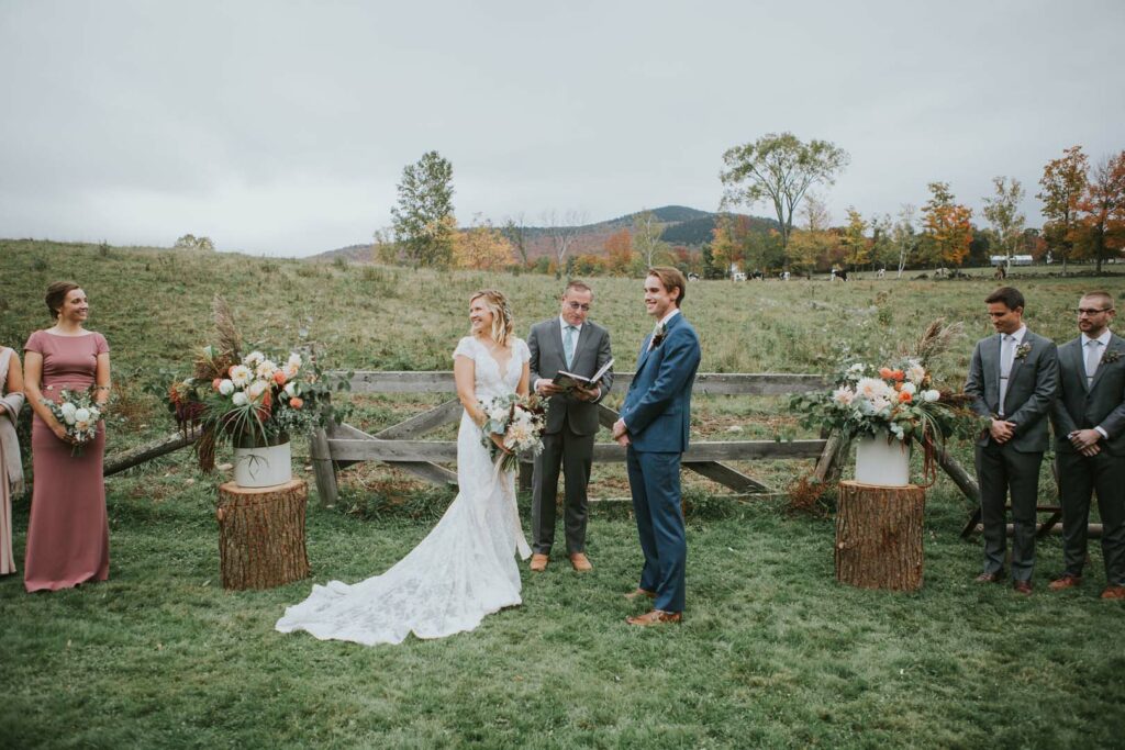 Fall Wedding - Pasture Gate Ceremony Site