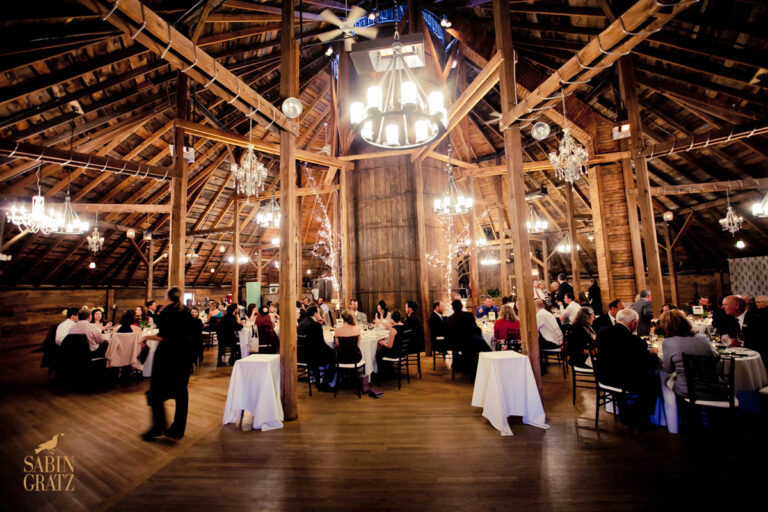 round barn wedding set up