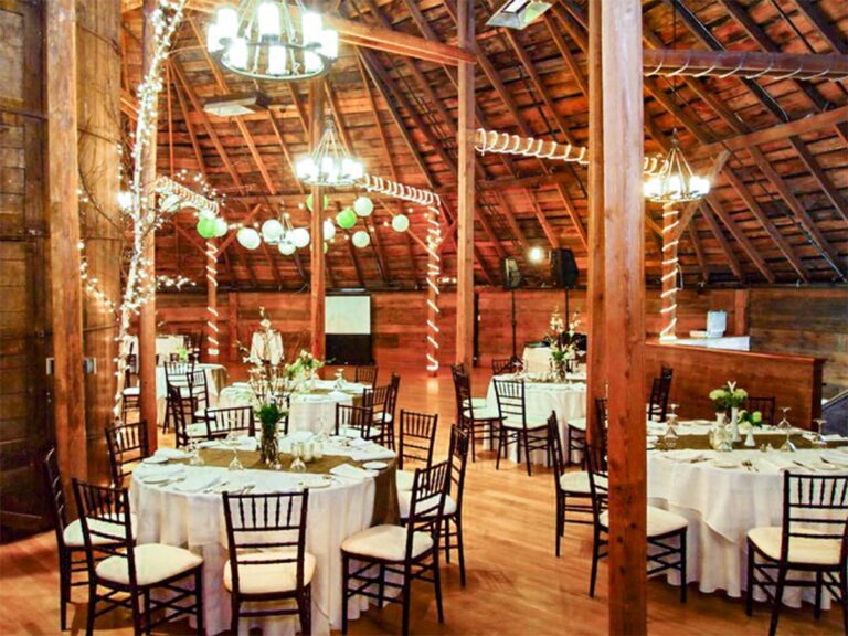 round barn lit up