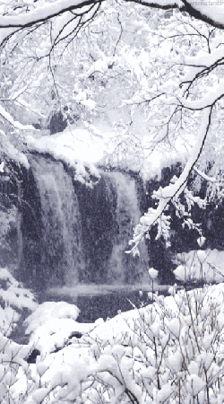 winter waterfall snow